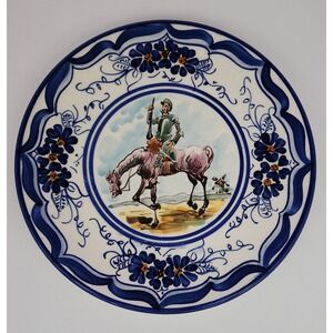 Vintage Spanish Platart S.L. Wall Plate‎ Decorative Don Quixote Decor 9" EXC